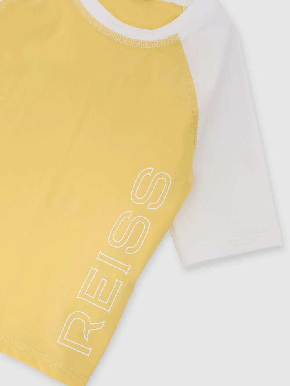 Reiss Yellow 3-9 yrs Colour-block Logo Rash Top, view 3