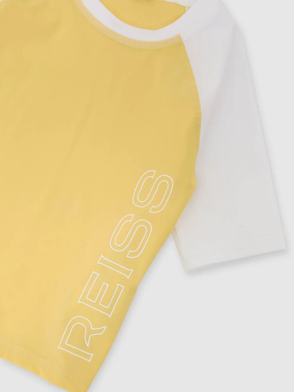 Reiss Yellow 3-9 yrs Colour-block Logo Rash Top, view 4
