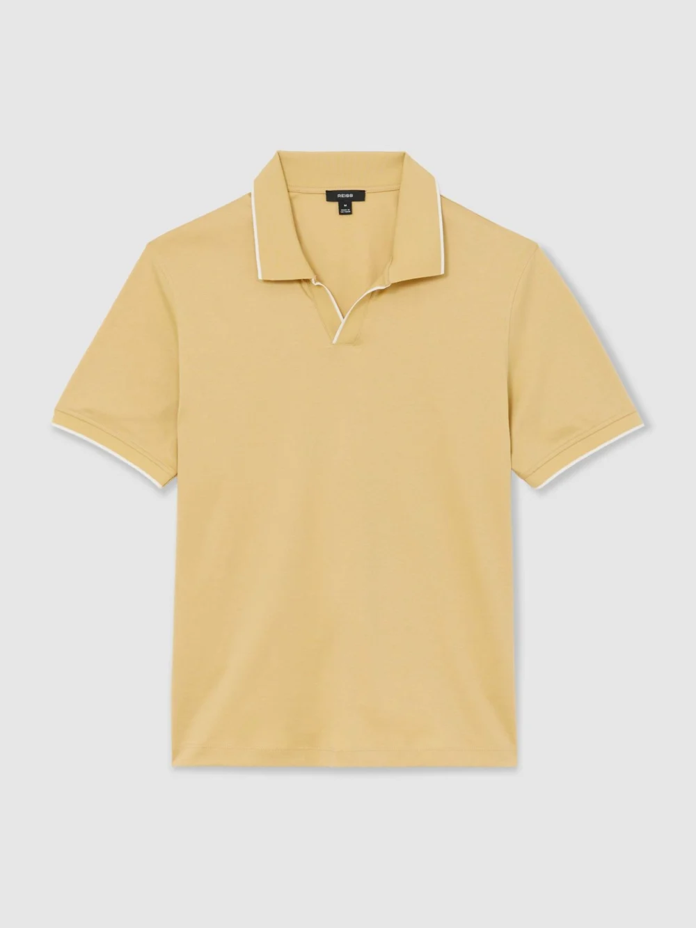 Reiss Yellow Air-water Cotton Tipped Polo Shirt, view 2