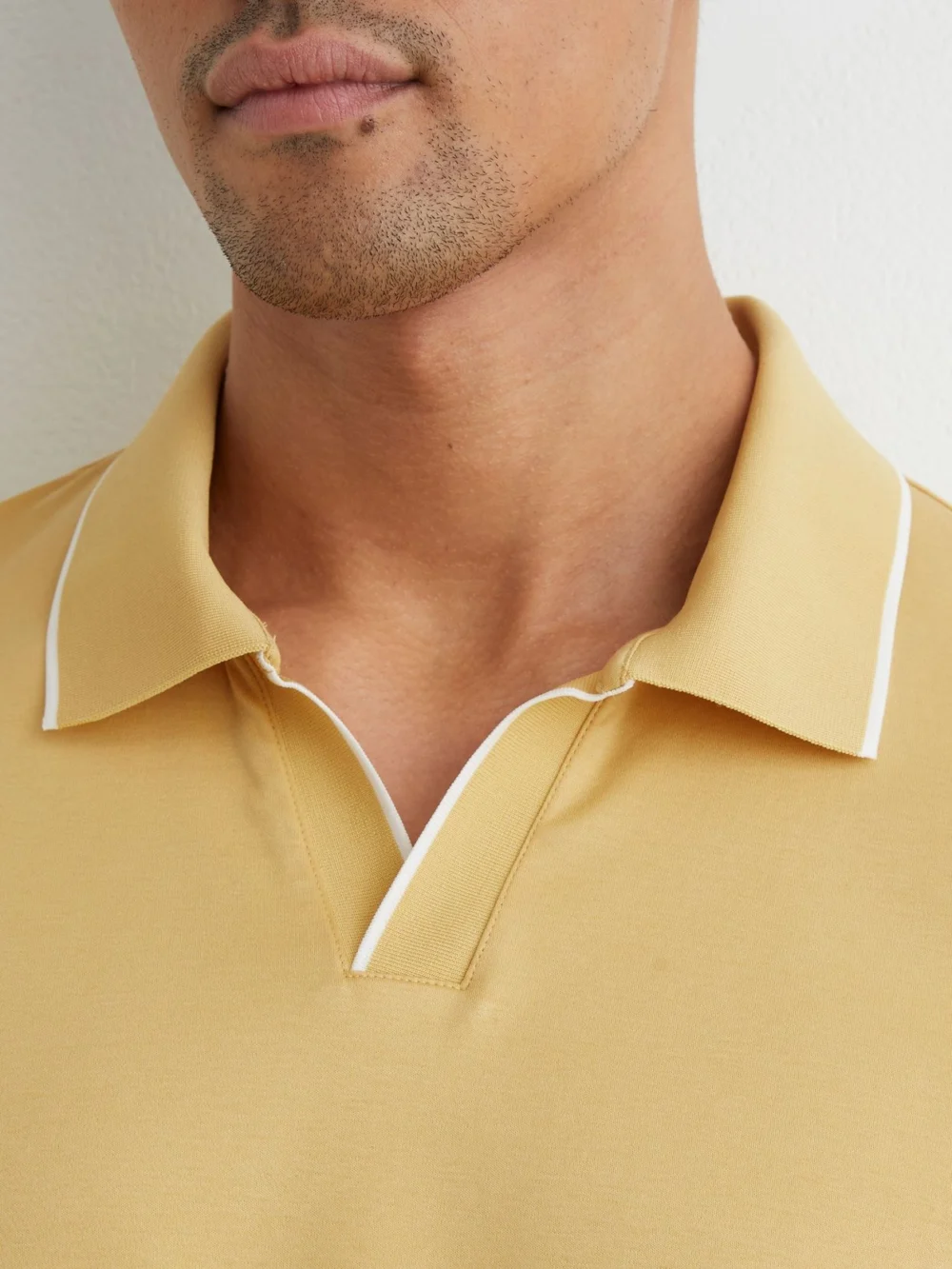 Reiss Yellow Air-water Cotton Tipped Polo Shirt, view 3
