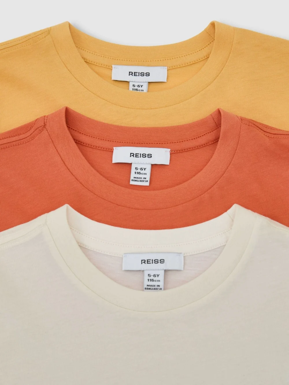 Reiss Yellow & Orange & Off White Bless Pack 13-14 yrs Cotton Crew-neck T-shirts, in yellow/orange/off white