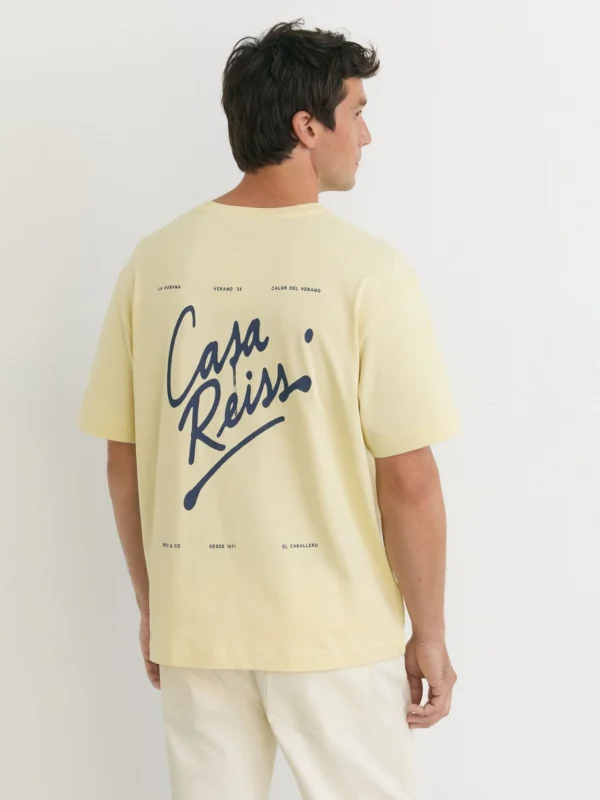 Reiss Yellow Cotton Logo Short-sleeve Relaxed T-shirt