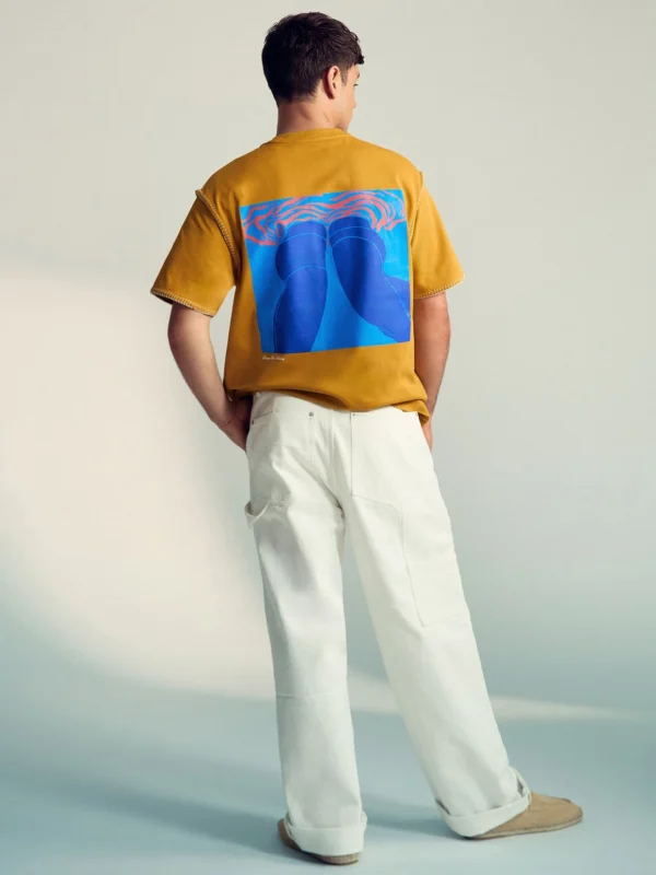 Reiss Yellow | Tom Daley Graphic-print T-shirt