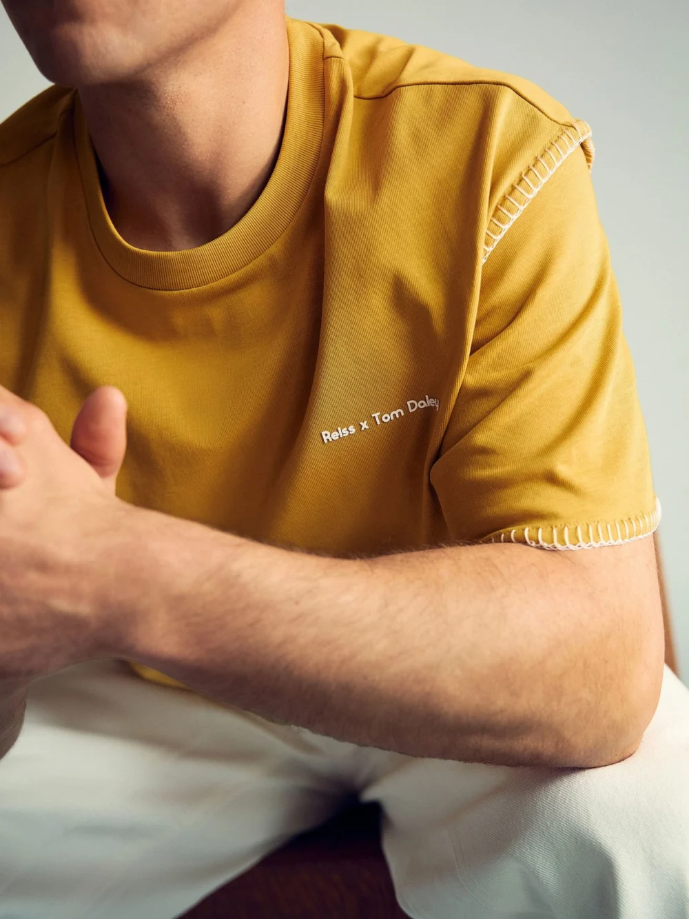 Reiss Yellow | Tom Daley Graphic-print T-shirt, view 4