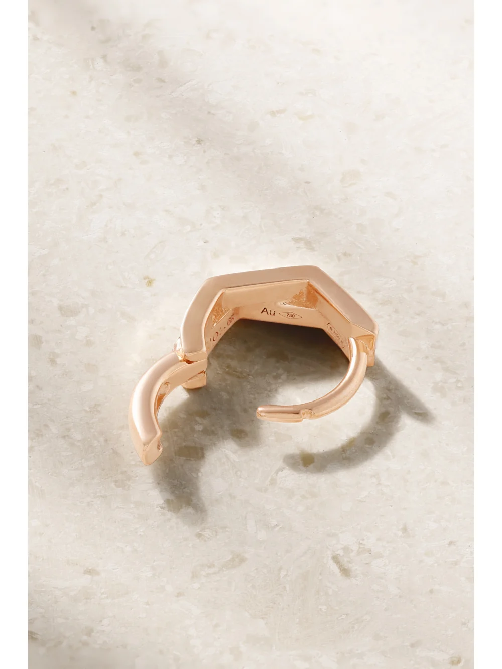 Back view of the Repossi 18-karat Rose Gold Single Hoop Earring