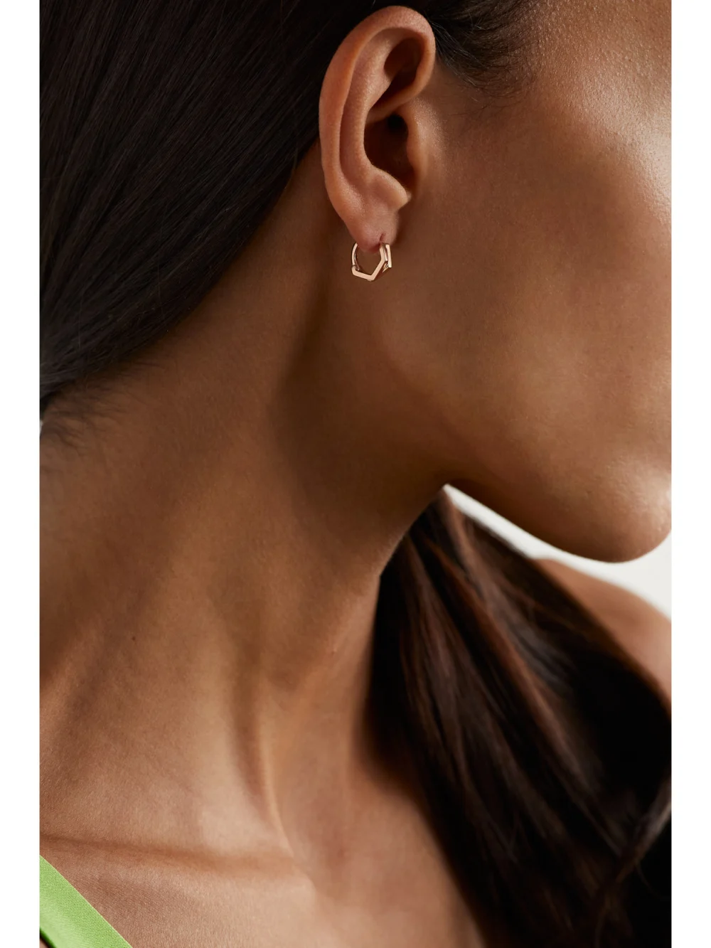 Repossi 18-karat Rose Gold Single Hoop Earring, styled view