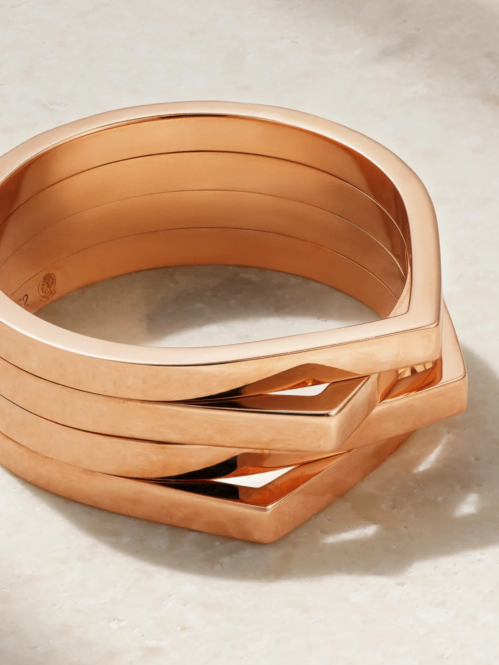 Close-up detail of the Repossi Antifer 18-karat Rose Gold Ring