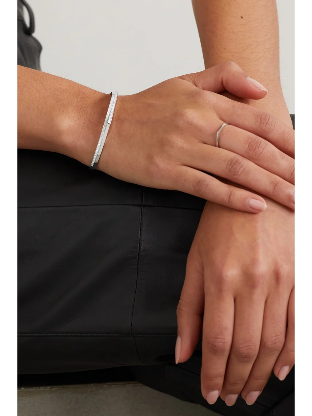 Repossi Antifer 18-karat White Gold Diamond Bracelet, styled view
