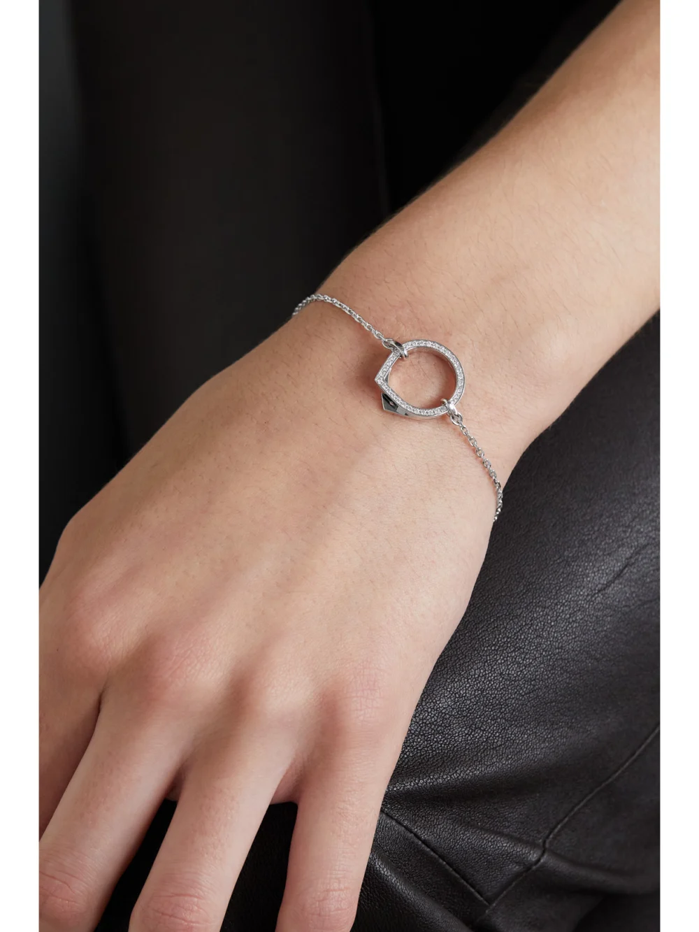 Repossi Antifer 18-karat White Gold Diamond Bracelet, styled view