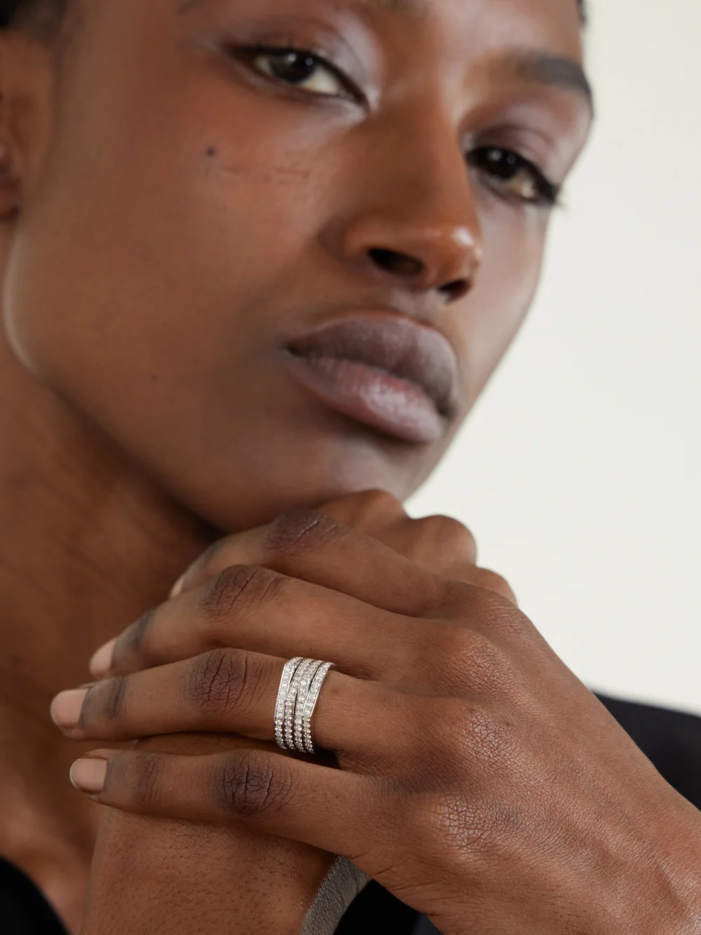 Repossi Antifer 18-karat White Gold Diamond Ring, styled view