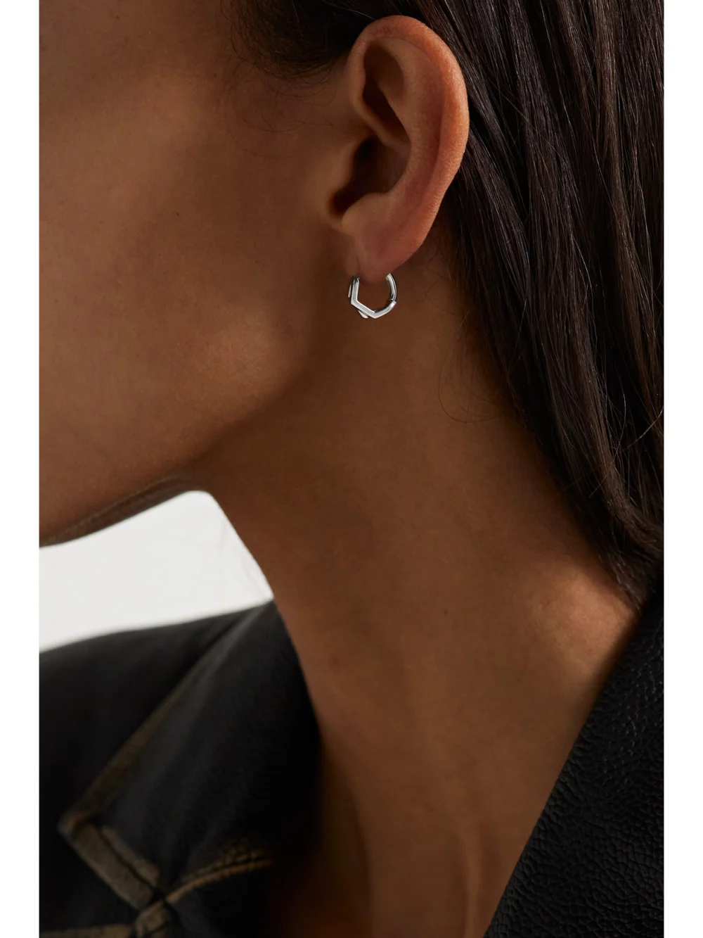 Repossi Antifer 18-karat White Gold Single Hoop Earring, styled view