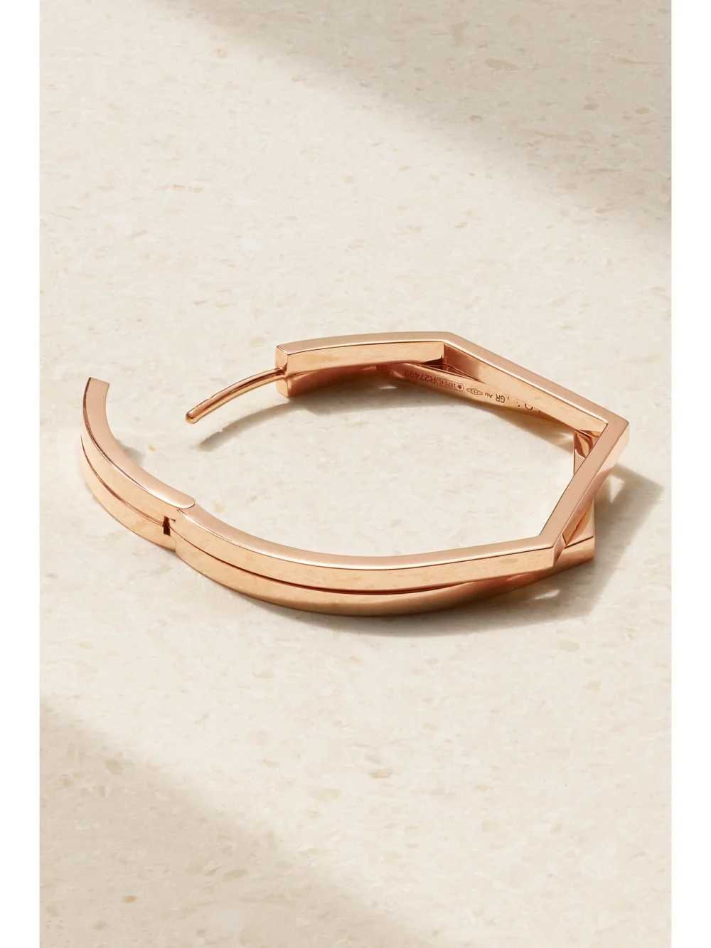 Close-up detail of the Repossi Antifer Large 18-karat Rose Gold Single Hoop Earring