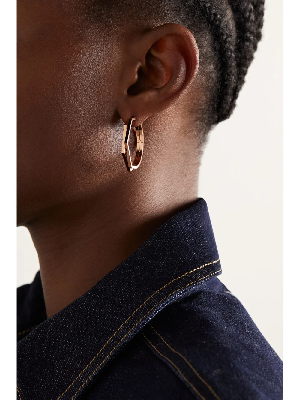 Repossi Antifer Large 18-karat Rose Gold Single Hoop Earring, styled view