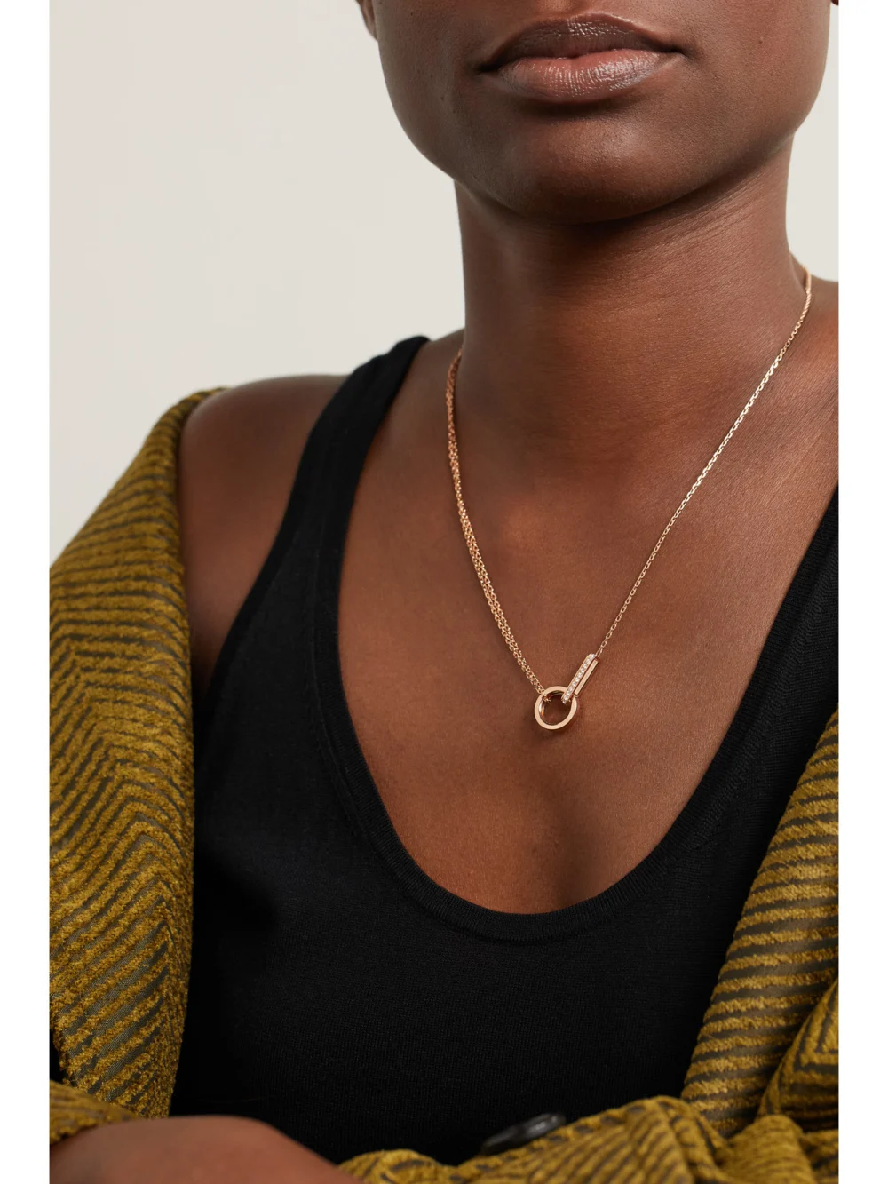Repossi Berbère 18-karat Rose Gold Diamond Necklace, styled view