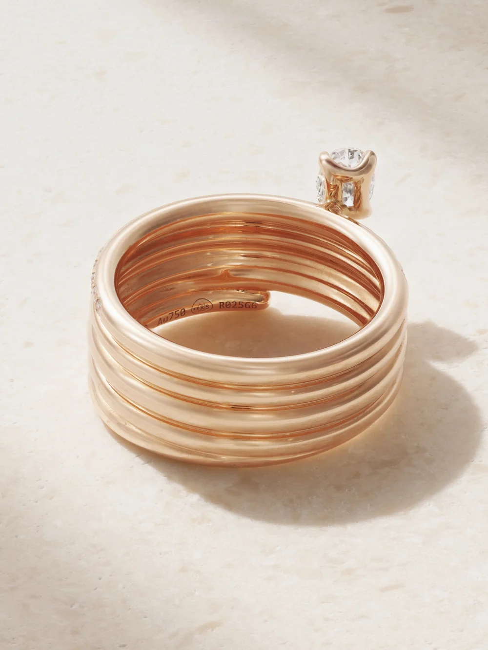 Back view of the Repossi Blast 18-karat Rose Gold Diamond Ring