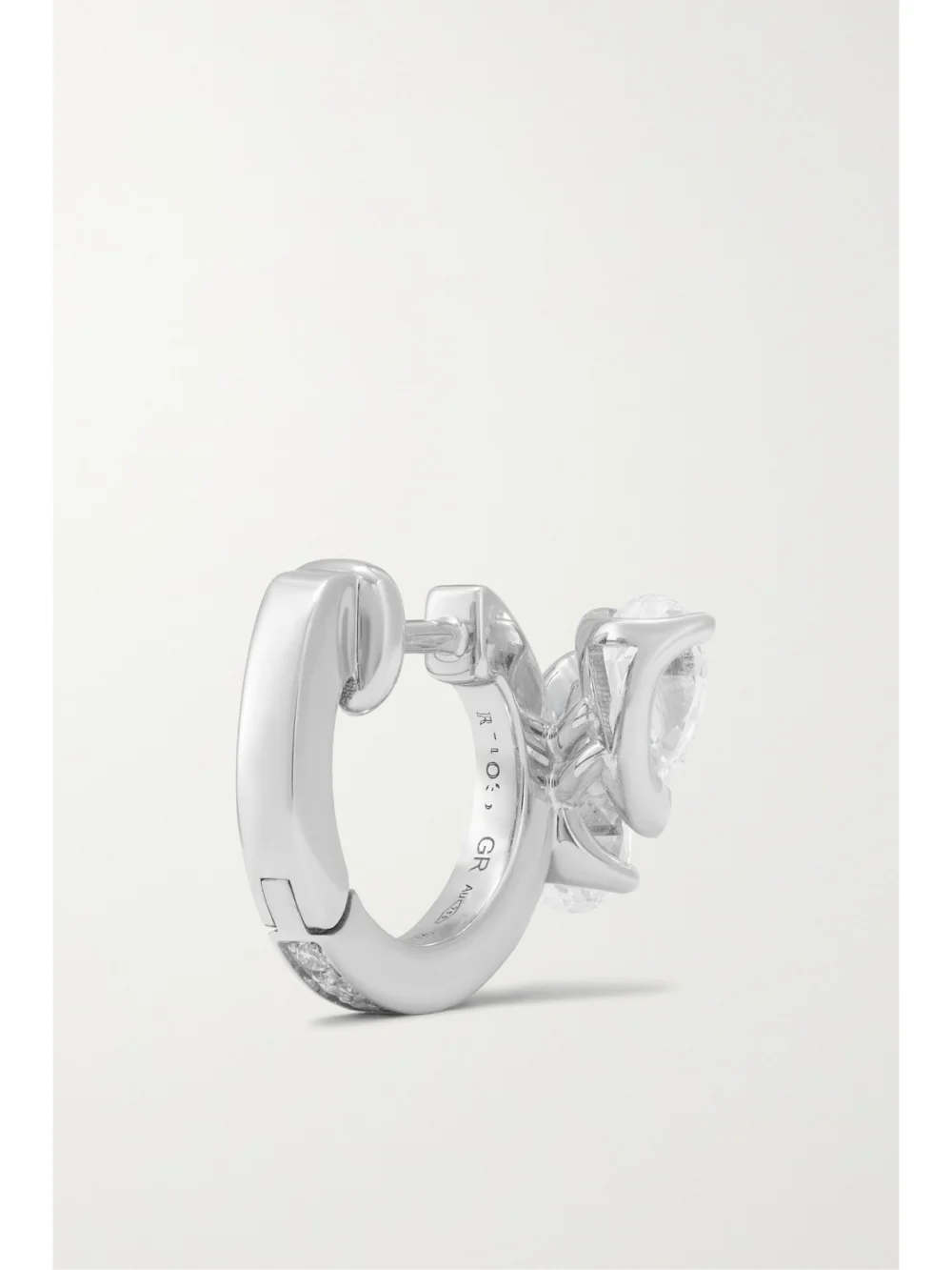 Back view of the Repossi Serti Sur Vide 14-karat White Gold Diamond Single Earring