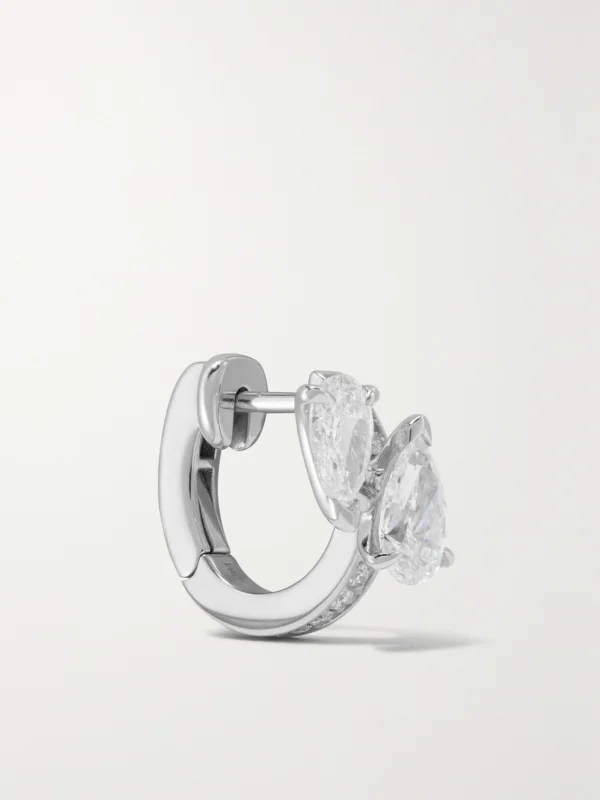 Repossi Serti Sur Vide 14-karat White Gold Diamond Single Earring