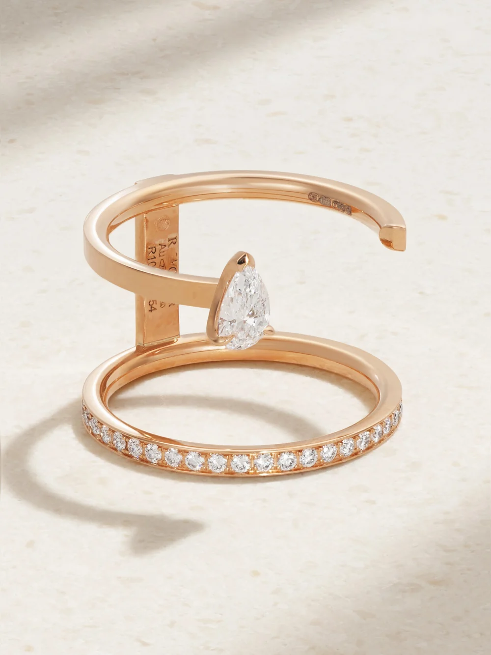 Repossi Serti Sur Vide 18-karat Rose Gold Diamond Ring in 52