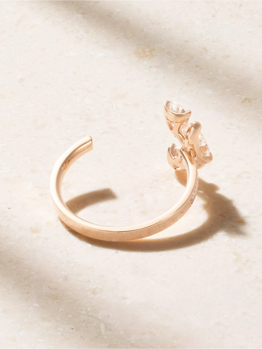 Back view of the Repossi Serti Sur Vide 18-karat Rose Gold Diamond Ring