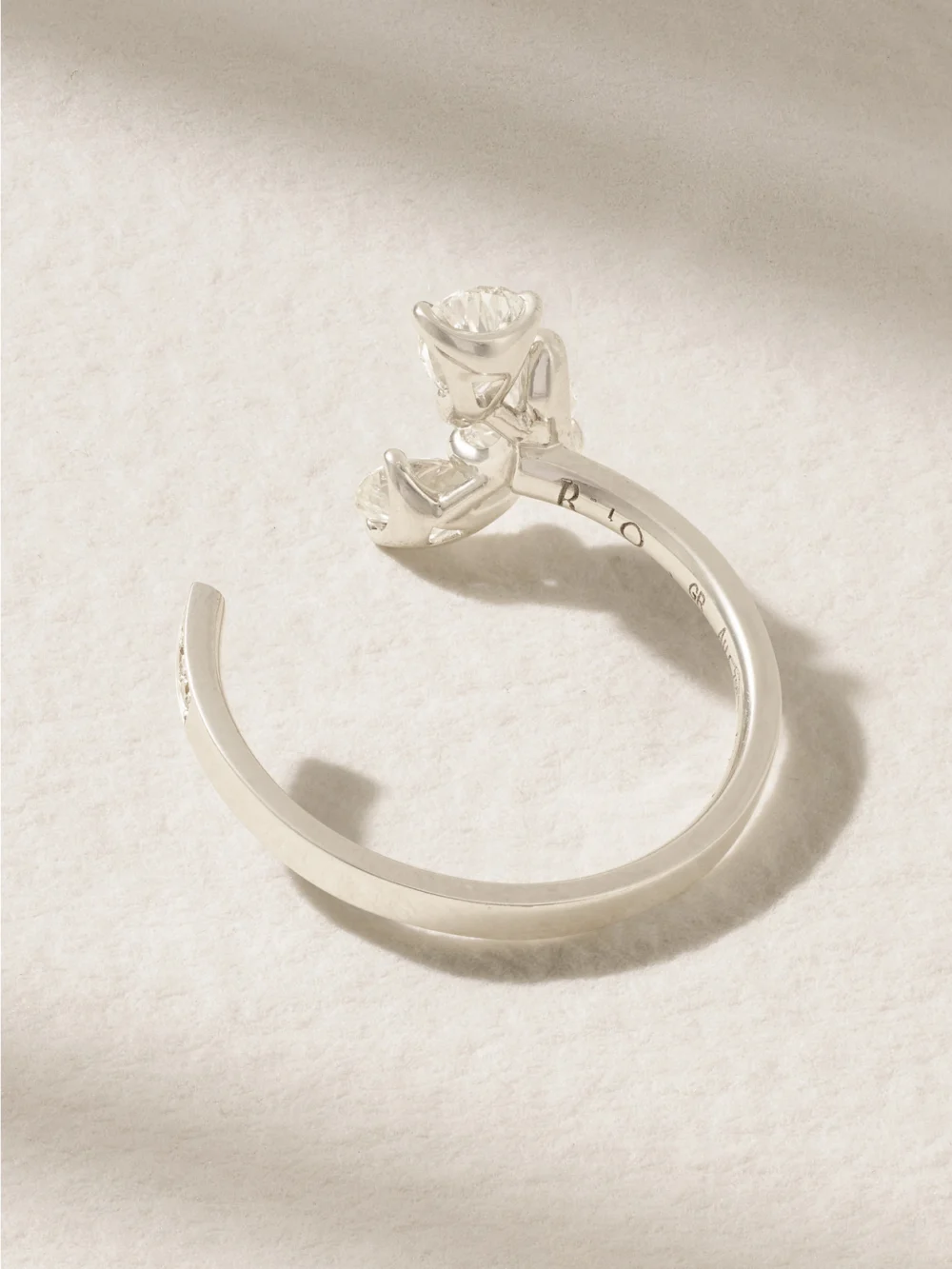 Back view of the Repossi Serti Sur Vide 18-karat White Gold Diamond Ring