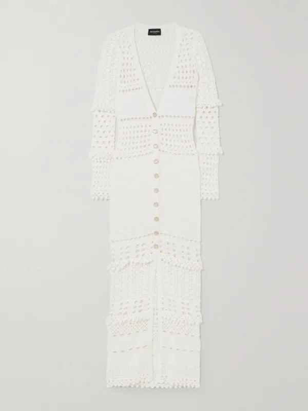 Retrofête Alaia Iridescent Crochet-knit Cardigan