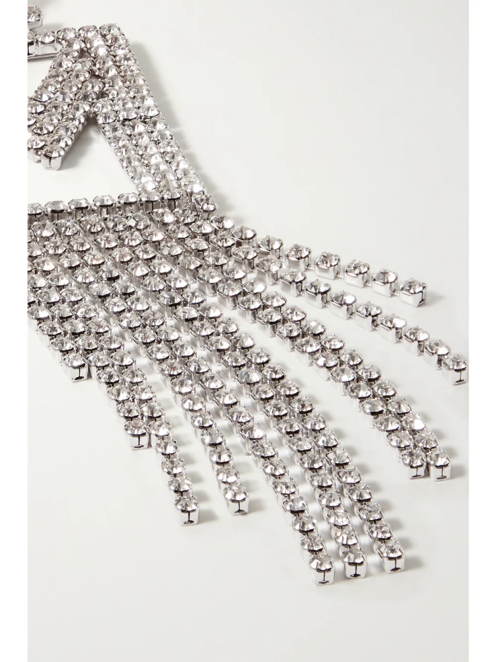 Close-up detail of the Retrofête Alphabet Rhodium-plated Crystal Single Earring