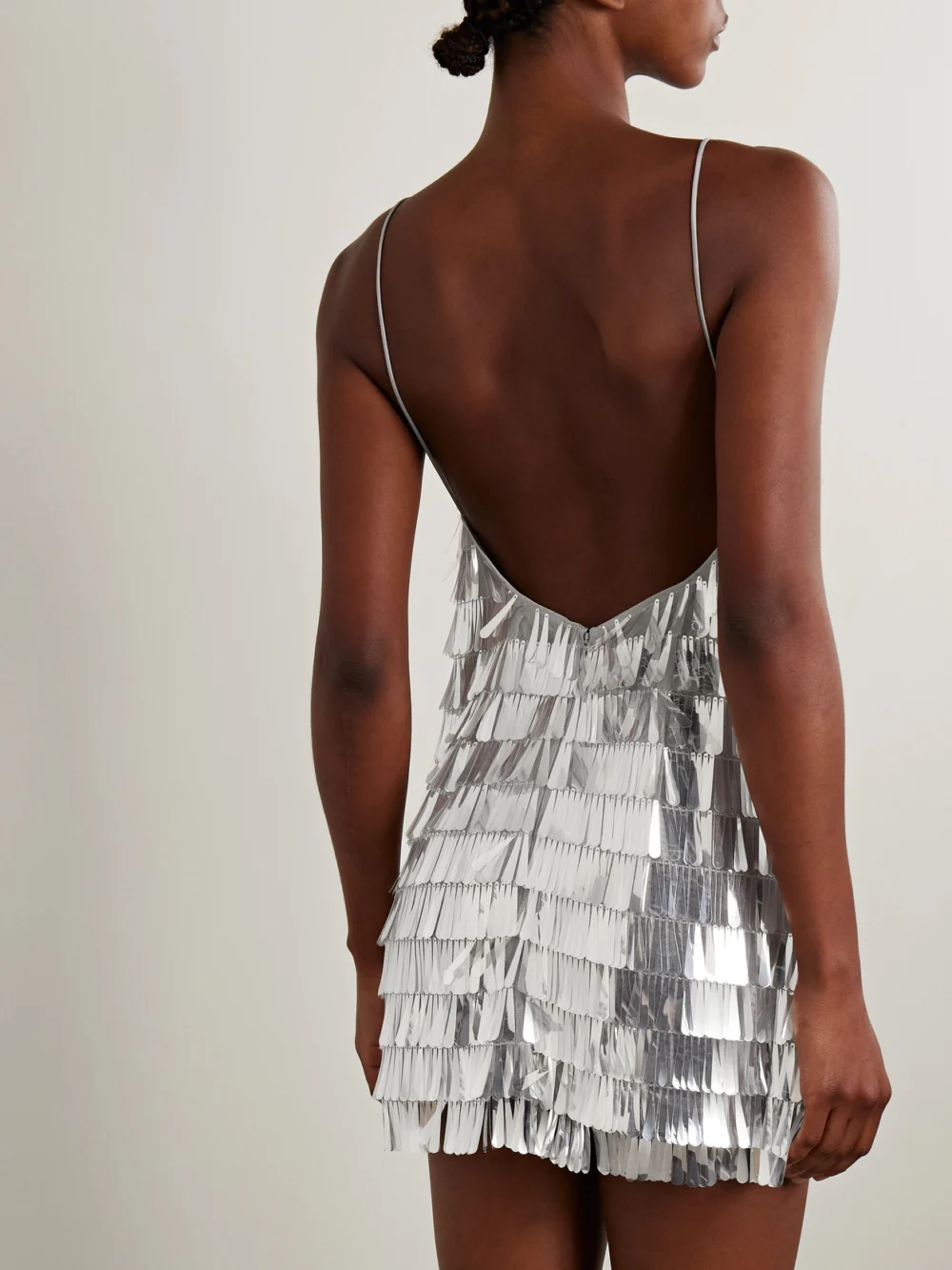 Back view of the Retrofête Amalie Paillette-embellished Tulle Mini Dress