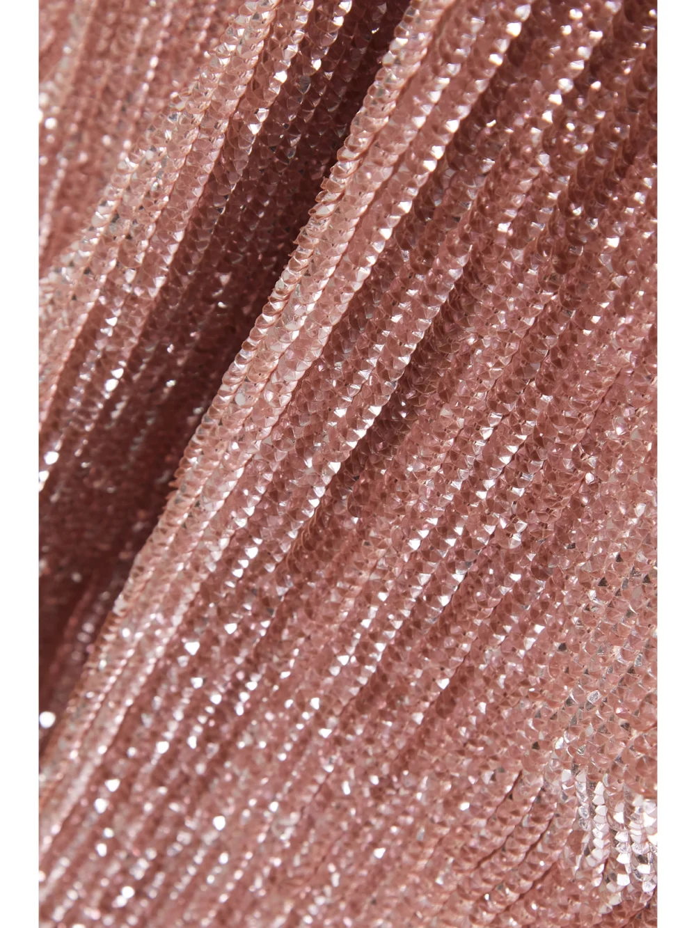 Close-up detail of the Retrofête Katya Draped Sequined Chiffon Gown