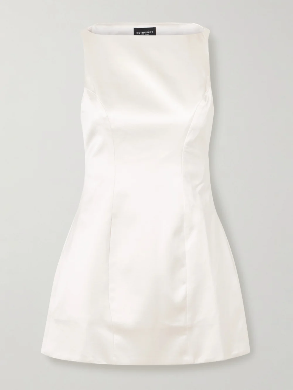 Retrofête Livle Duchesse-satin Mini Dress in cream