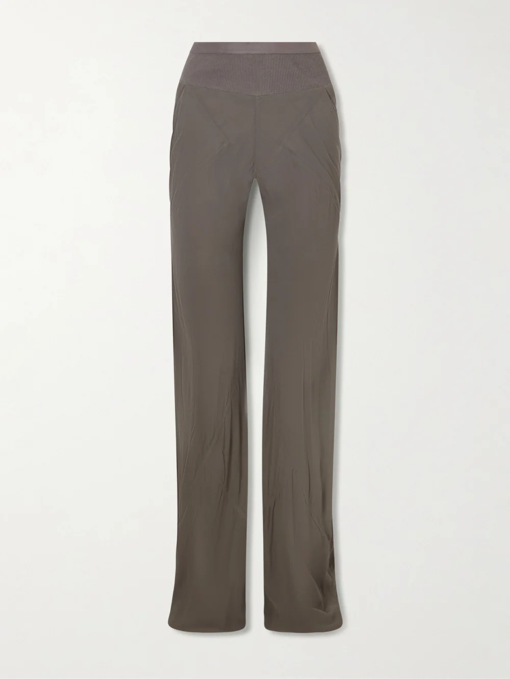 Rick Owens Bias Silk-crepe Wide-leg Pants in gray