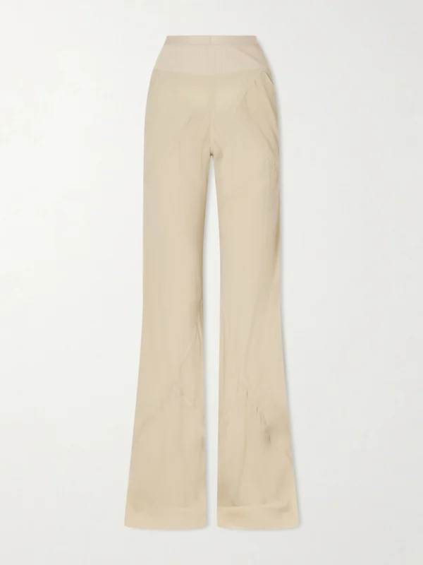 Rick Owens Bias Silk-crepe Wide-leg Pants
