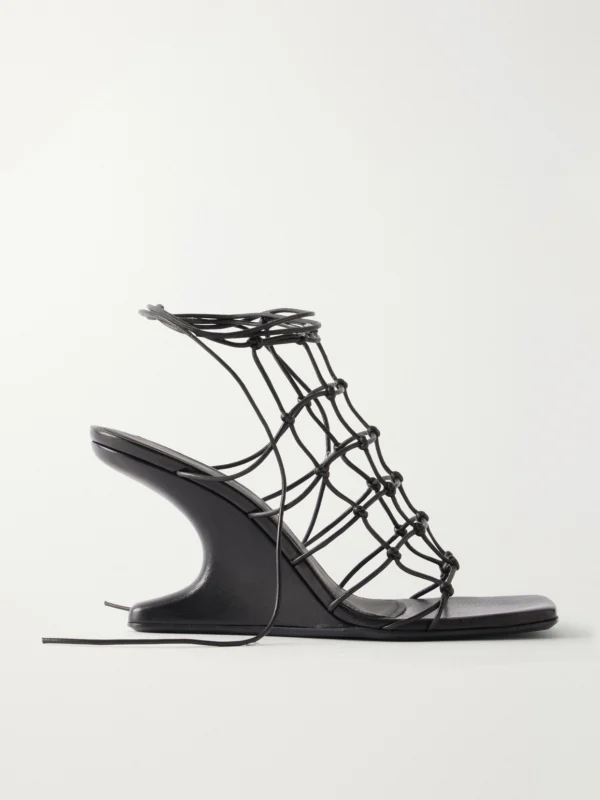 Rick Owens Cantilever 80 Leather Wedge Sandals