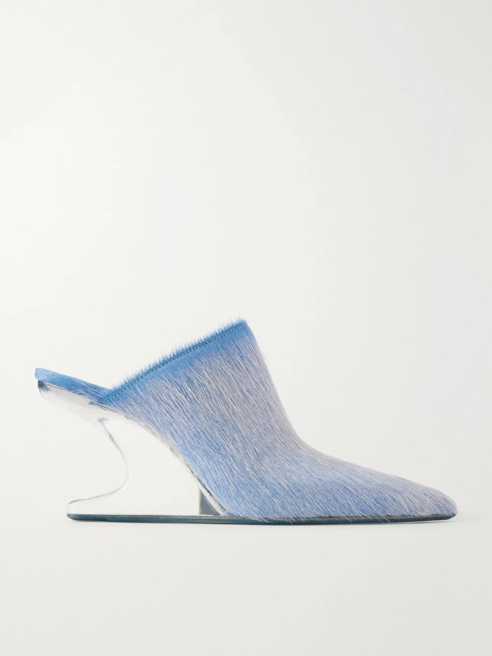 Rick Owens Cantilever Calf Hair Pumps in blue