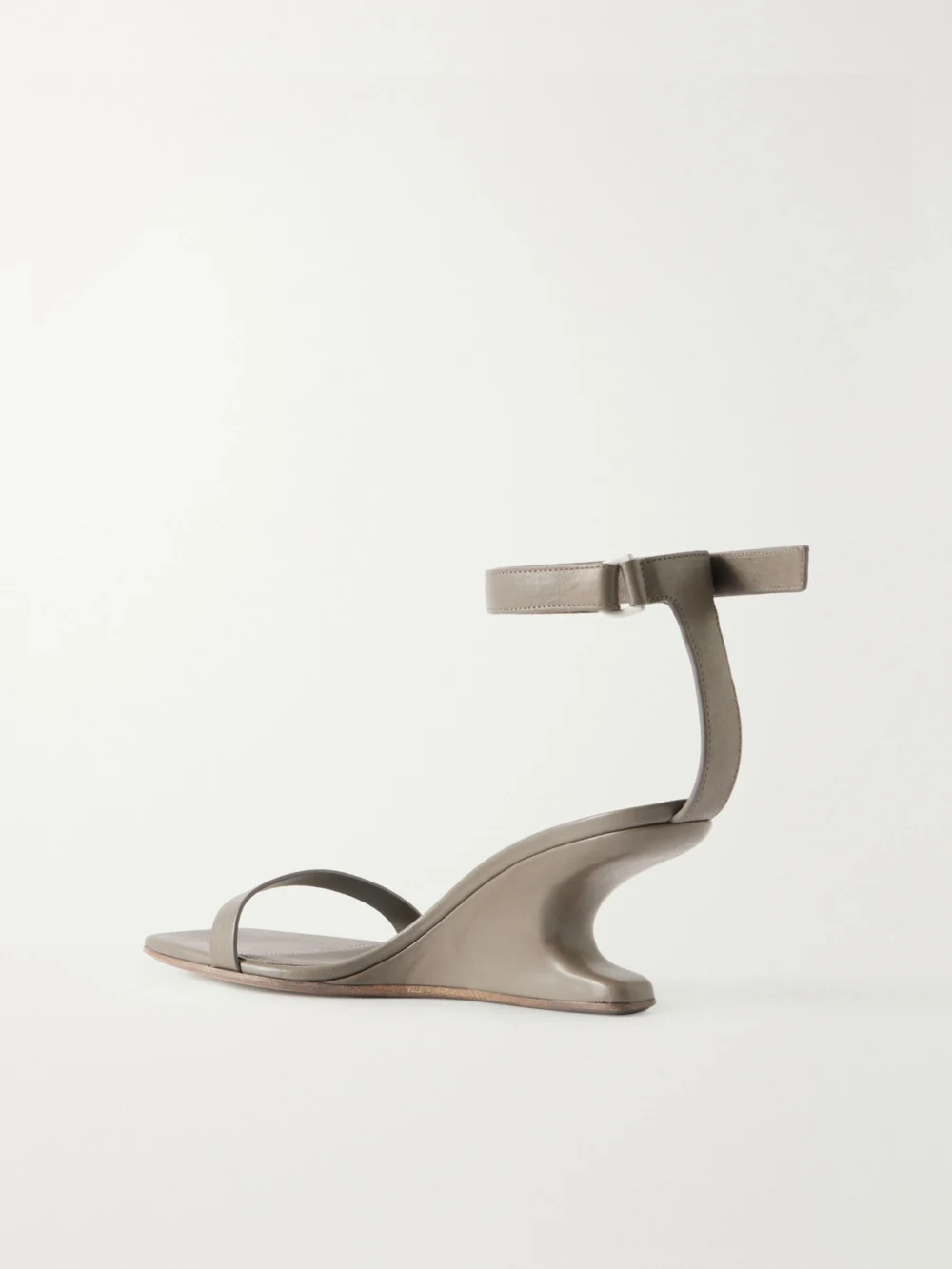 Back view of the Rick Owens Cantilever Leather Wedge Sandals