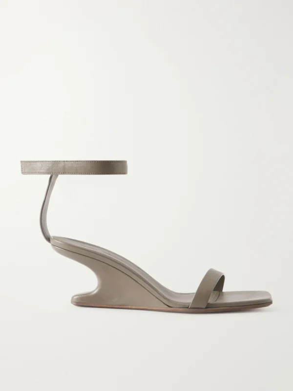 Rick Owens Cantilever Leather Wedge Sandals