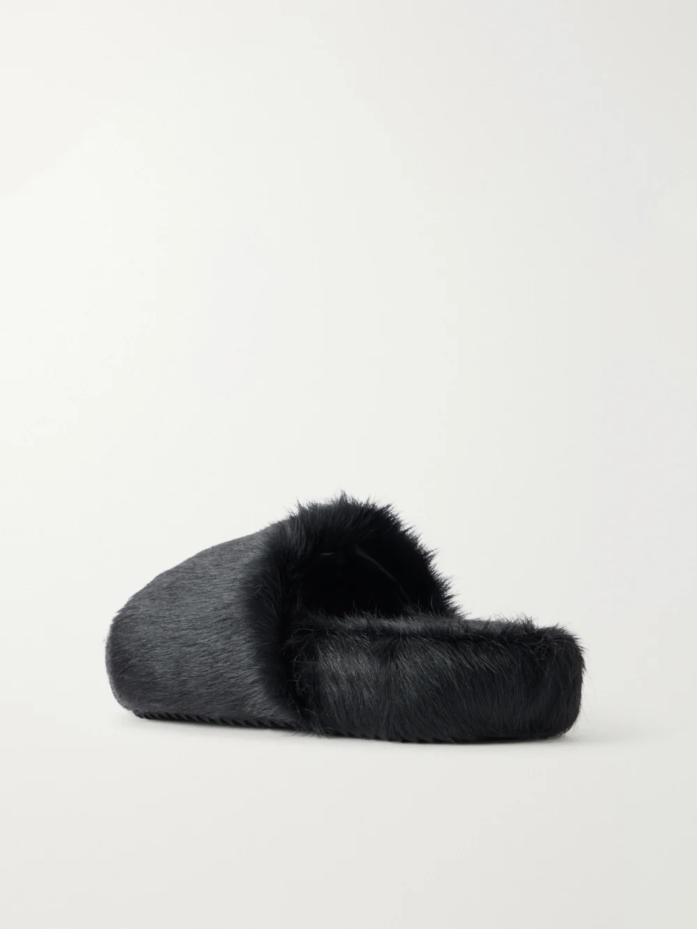 Back view of the Rick Owens Chancla Calf Hair Slides