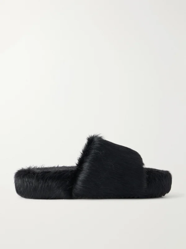 Rick Owens Chancla Calf Hair Slides
