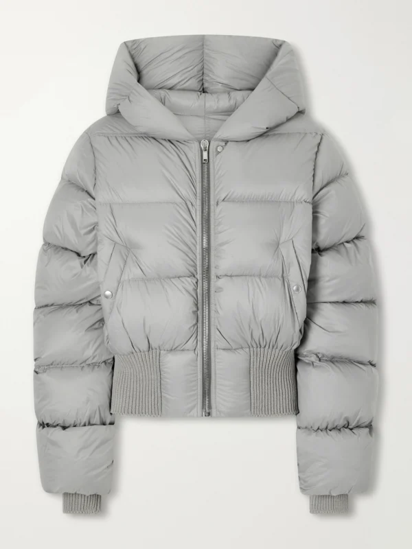 Rick Owens Cinched Hooded Cropped Shell Jacket