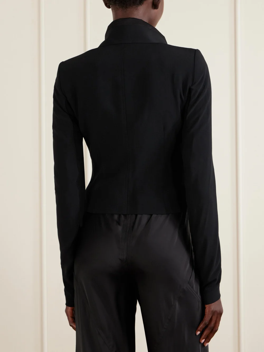 Back view of the Rick Owens Classic Cady Biker Jacket