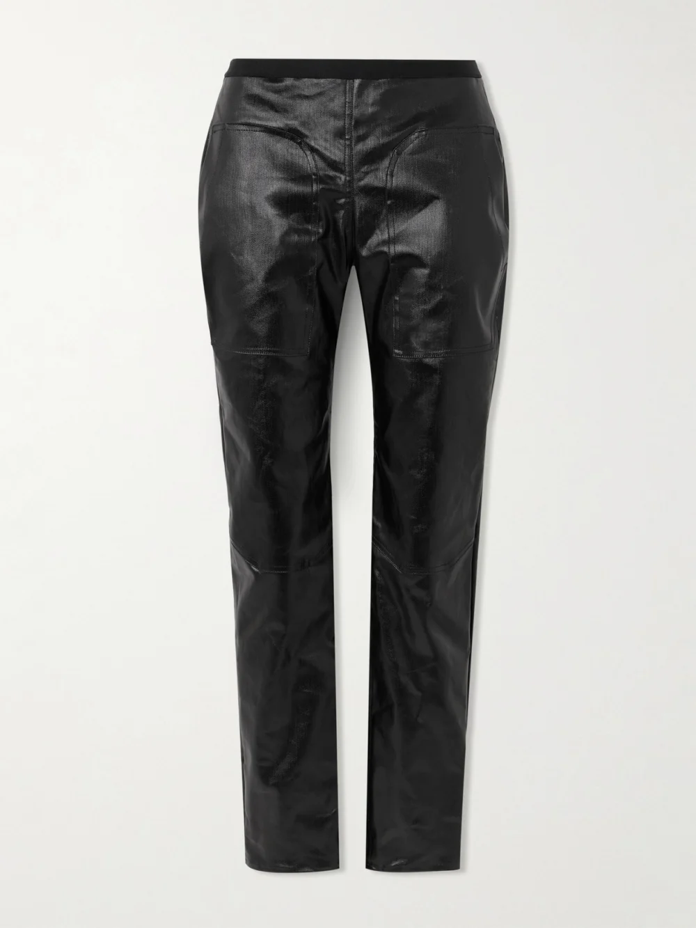 Rick Owens Coated Low-rise Skinny Jeans in black