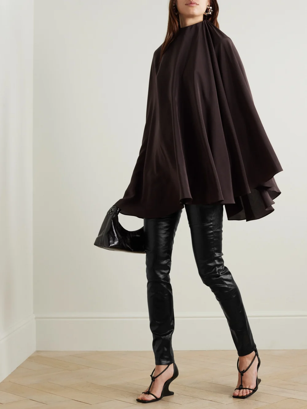 Rick Owens Coated Low-rise Skinny Jeans, worn by a model