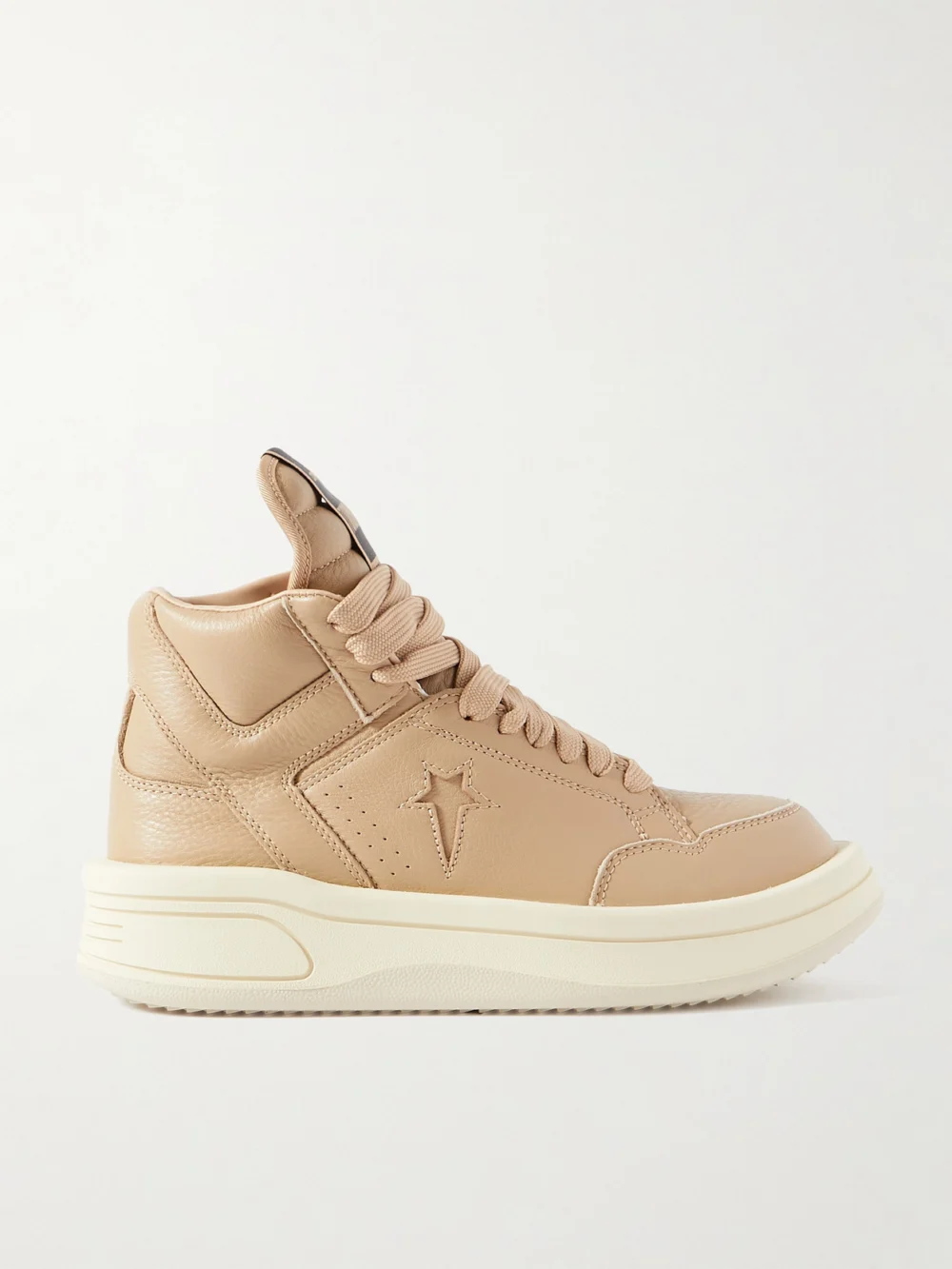Rick Owens + Converse Turbowpn Leather High-top Sneakers in beige