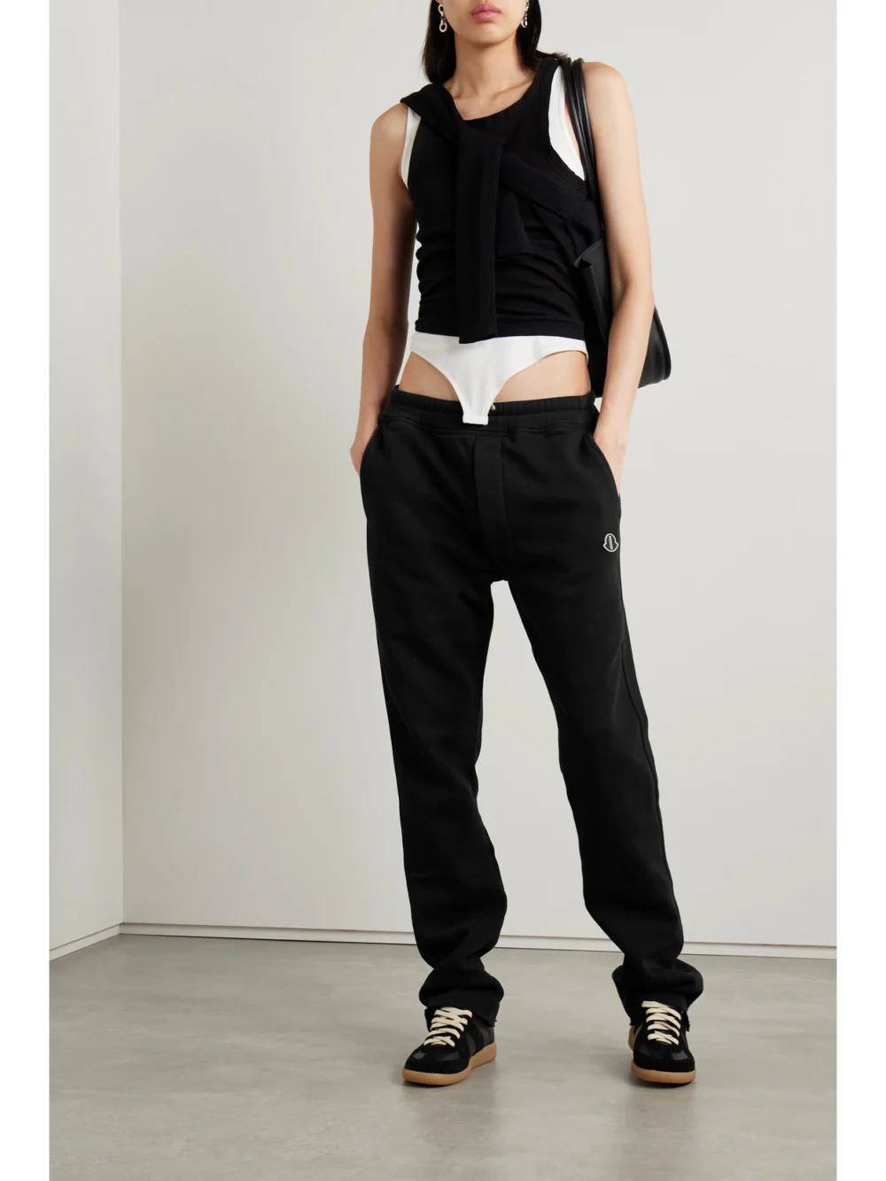 Rick Owens Cotton-blend Jersey Track Pants, worn by a model
