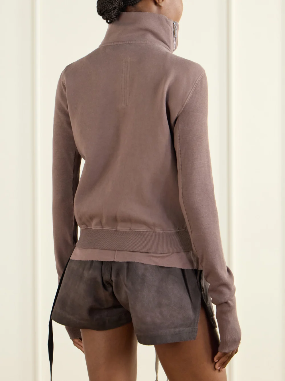 Back view of the Rick Owens Drkshdw Cotton-jersey Zip-up Cardigan