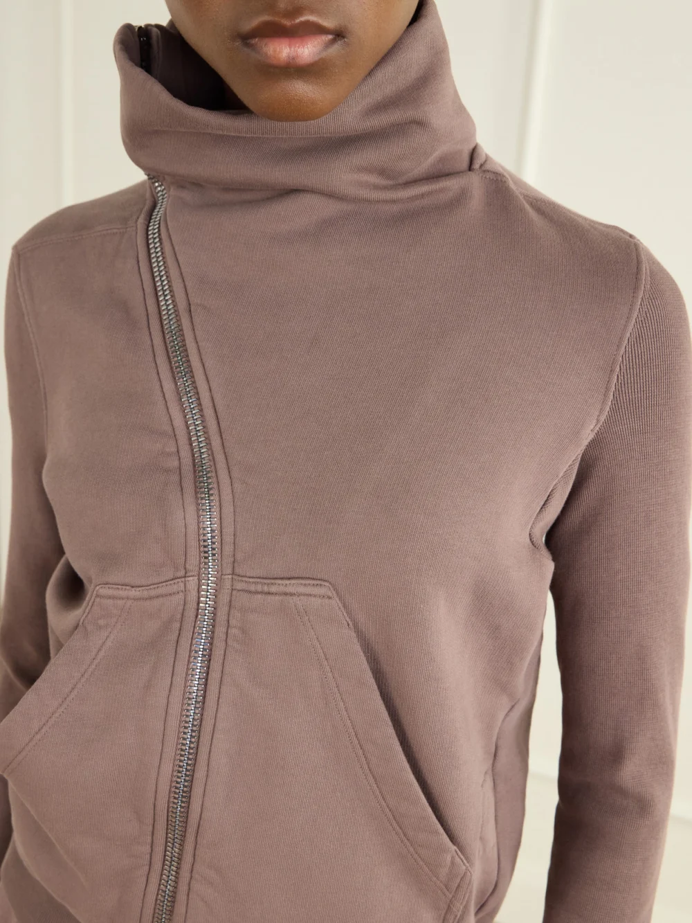Close-up detail of the Rick Owens Drkshdw Cotton-jersey Zip-up Cardigan