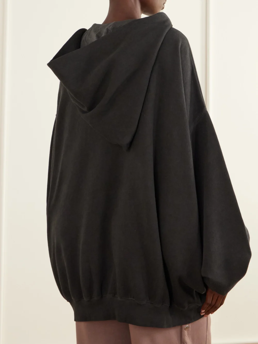 Back view of the Rick Owens Drkshdw Mountain Hun Cotton-jersey Hoodie