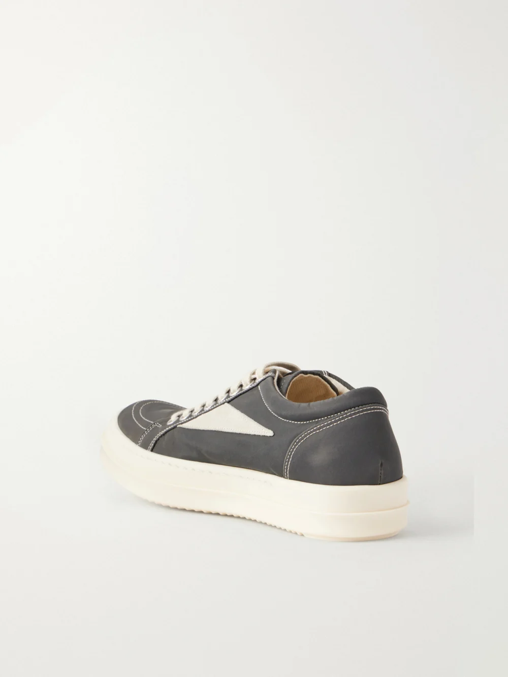 Back view of the Rick Owens Drkshdw Vintage Suede-trimmed Shell Sneakers