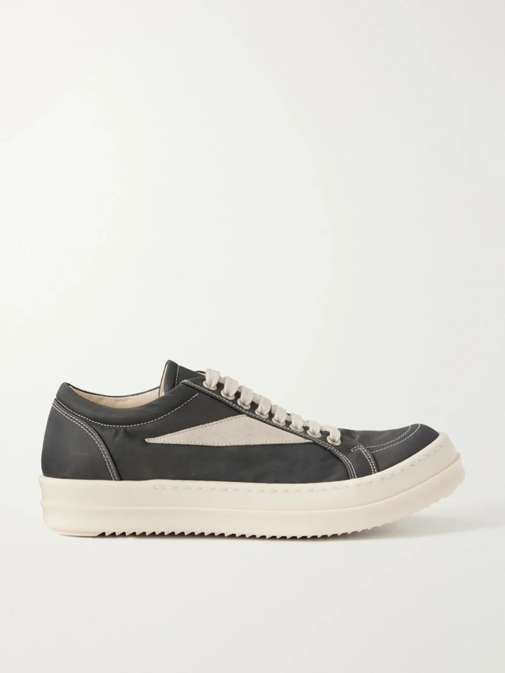 Rick Owens Drkshdw Vintage Suede-trimmed Shell Sneakers in gray