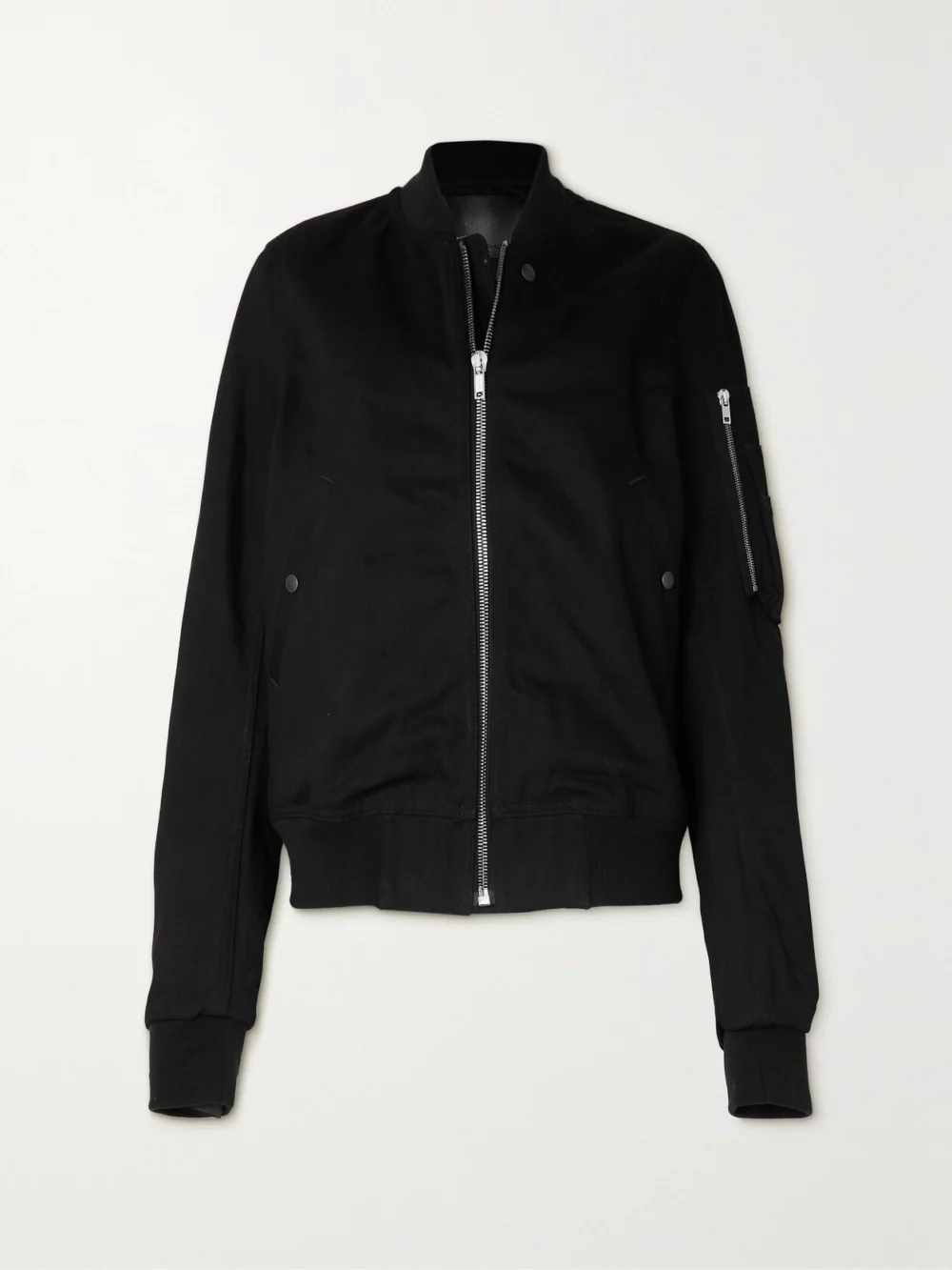 Rick Owens Flight Denim Bomber Jacket in black