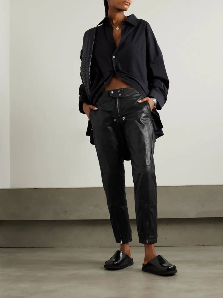 Rick Owens Leather Tapered Pants